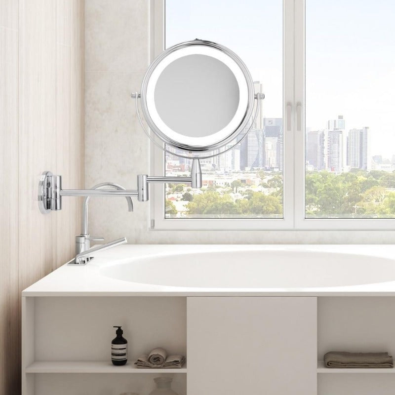 Compact Double-Sided LED Makeup Mirror for Daily Use - VogeLuxe