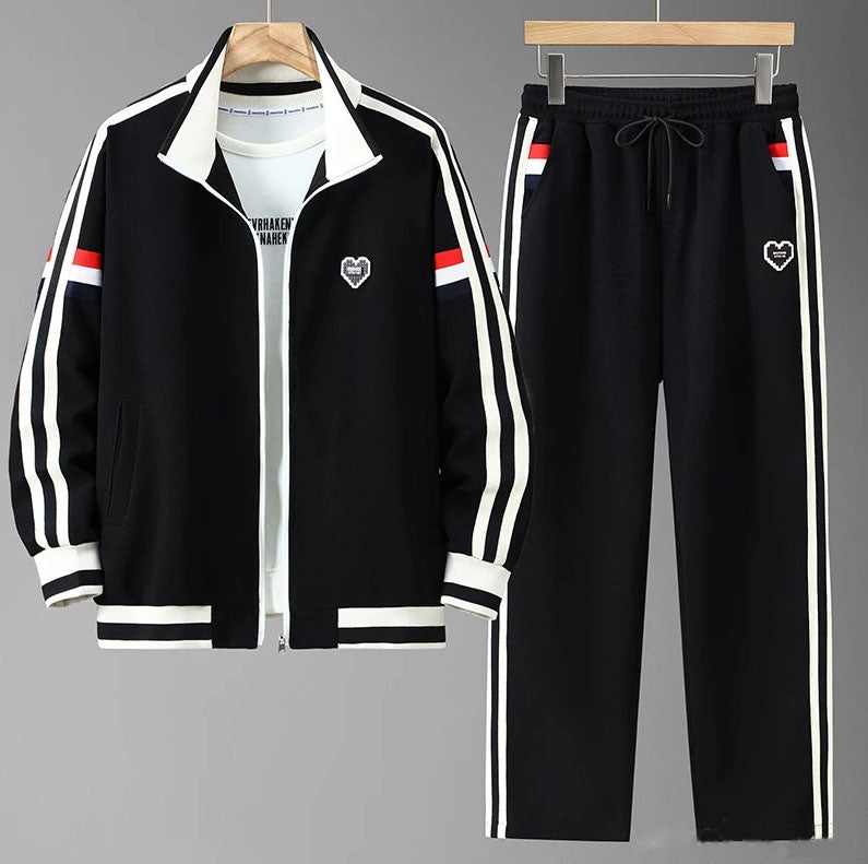 Men's Large Fit Hoodless Tracksuit Set - VogeLuxe