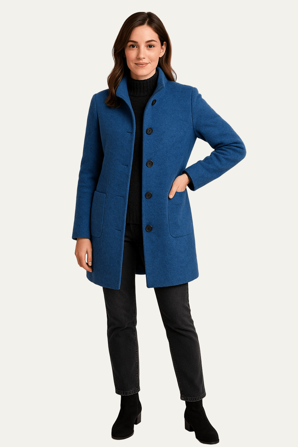 VogeLuxe | Women’s Stand Collar Single Breasted Coat