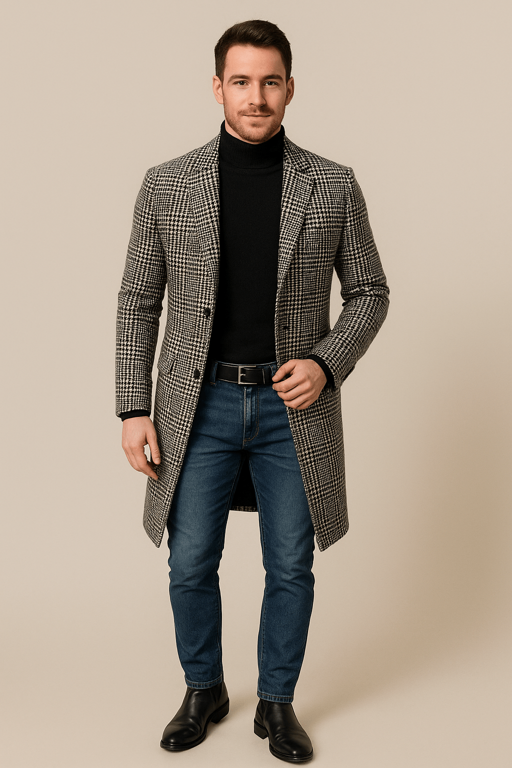 Warm Waterproof Plaid Mens Winter Coat - VogeLuxe
