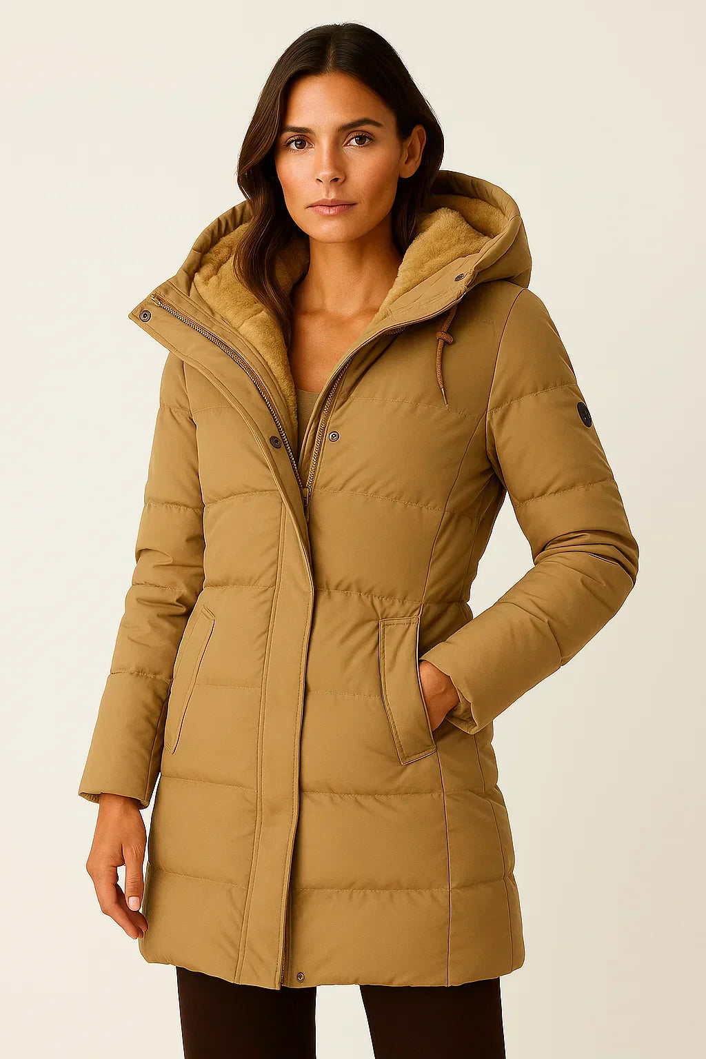 Warm Women's Down Parka Coat with Hood