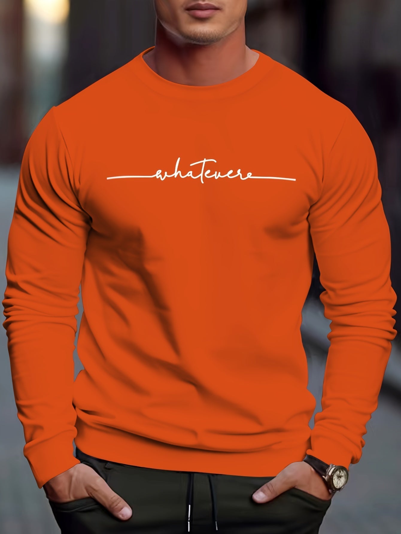 Relaxed Fit Mens Sweatshirt with Funny Graphic Print