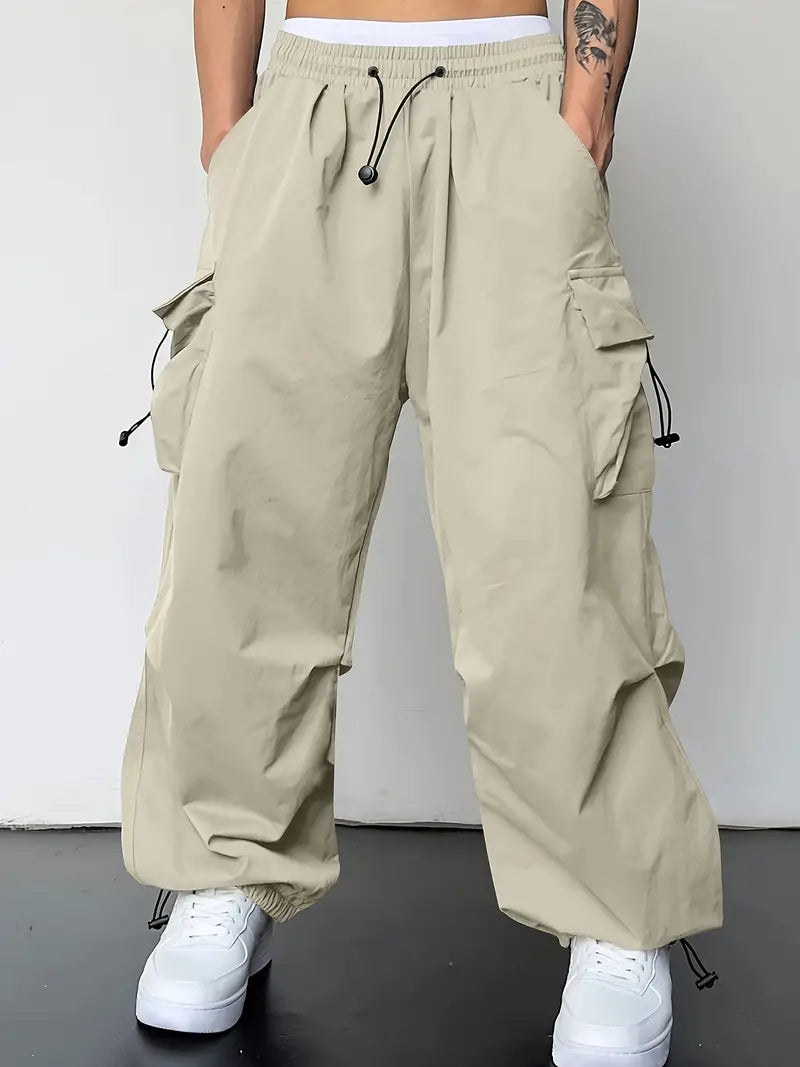 Comfy Black Baggy Cargo Pants for Men