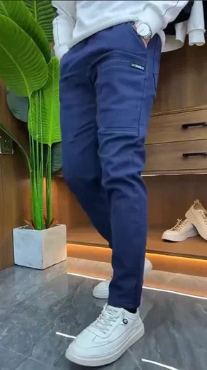 Relaxed Fit Beige Cargo Pants for Men