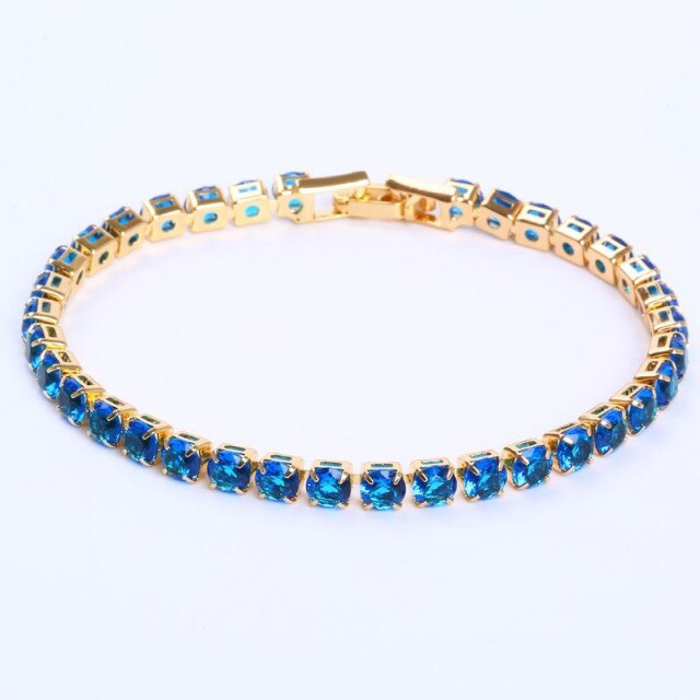 Shining Silver Chain Tennis Bracelet With Sparkling Zirconia