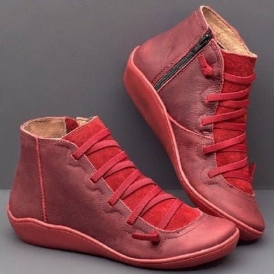 Comfortable Womens Zip Ankle Boots Vegan Leather