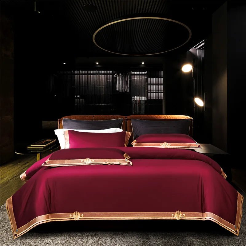 Luxurious Embroidered Bedding Set - 1000 TC Egyptian Cotton