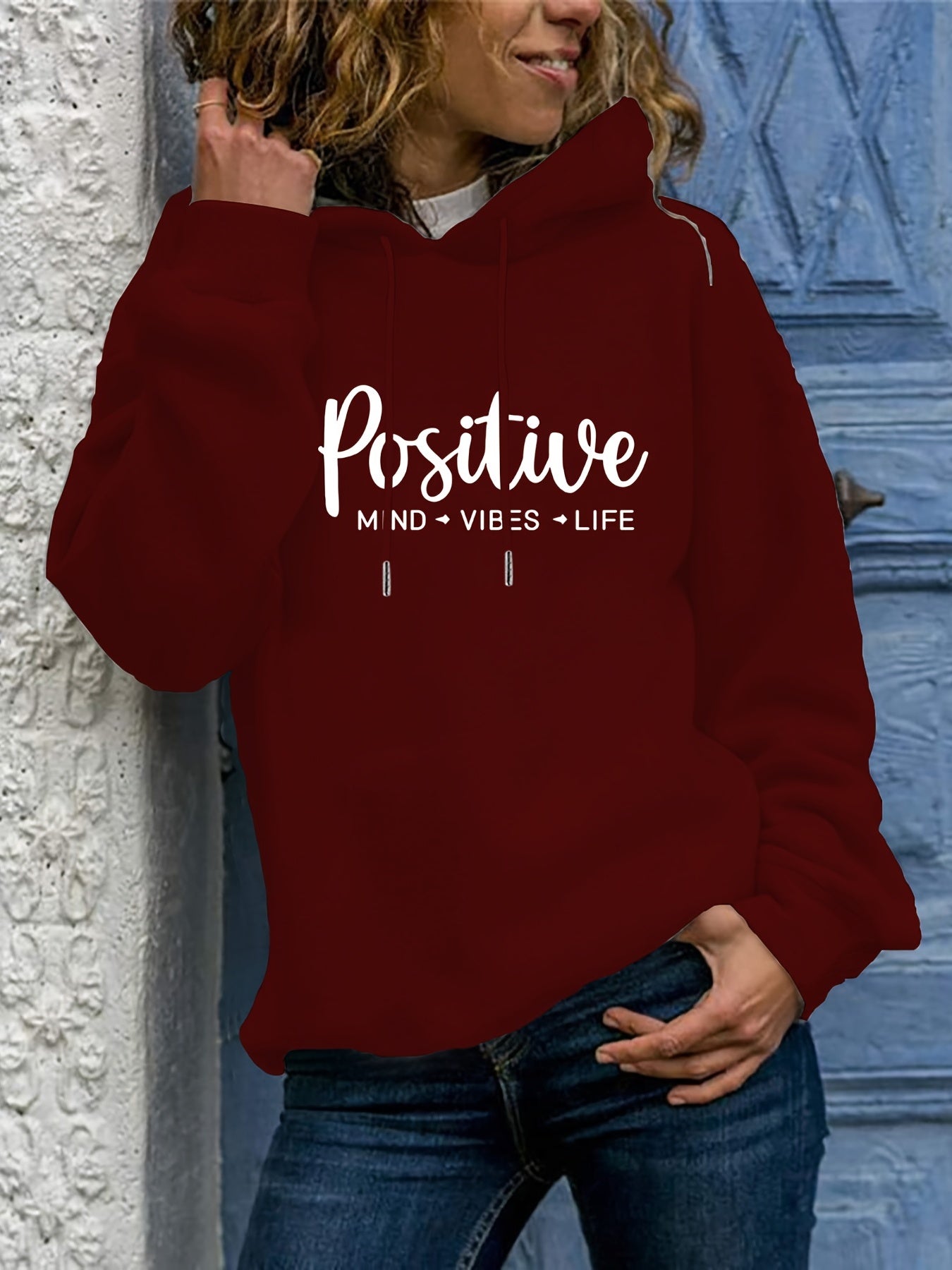 Cozy Women's Large Hooded Sweatshirt with Fun Graphic Pocket