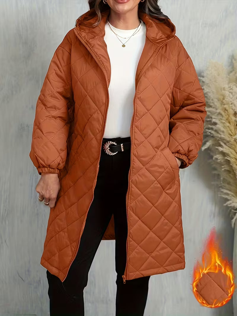 Women's Insulated Padded Parka Jacket - Warm Winter Coat