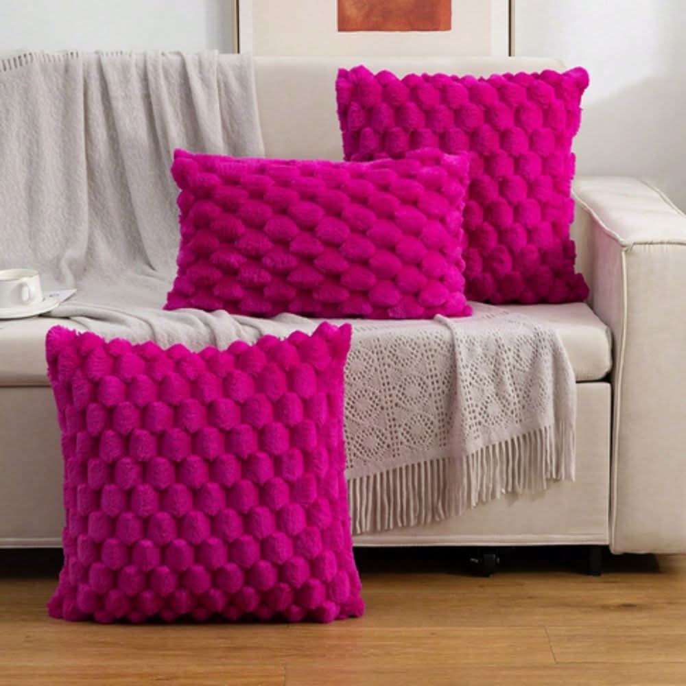 Plush Patterned Throw Pillow Cover