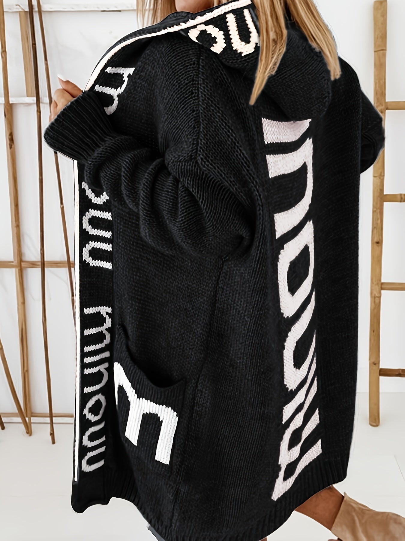 Comfy Floral Open Front Hooded Cardigan for Women