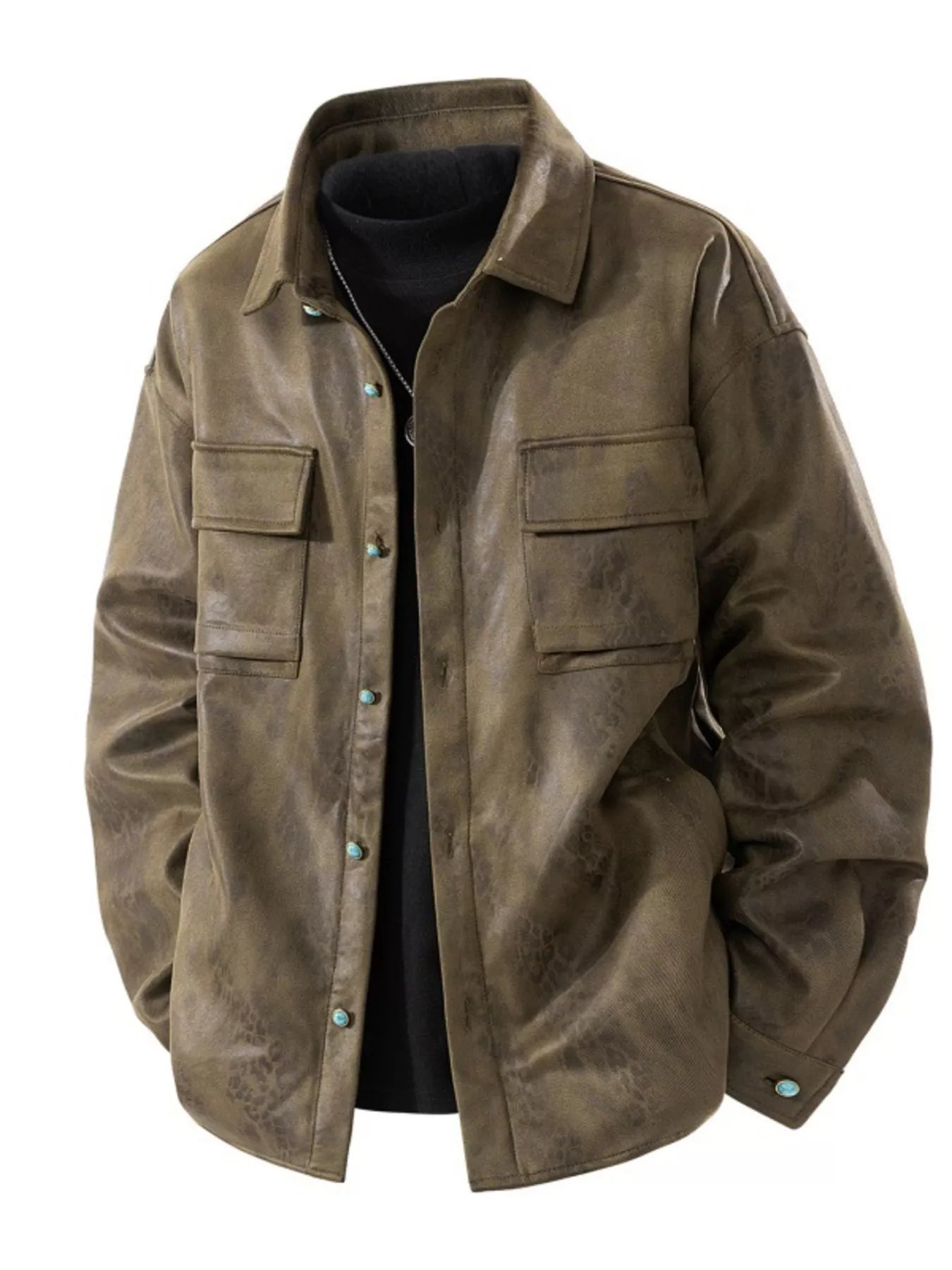 Relaxed Fit Mens Button Down Casual Coat
