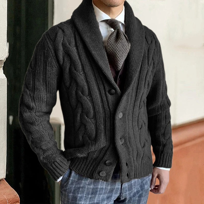 Men's Cozy Cable Knit Crew Neck Sweater