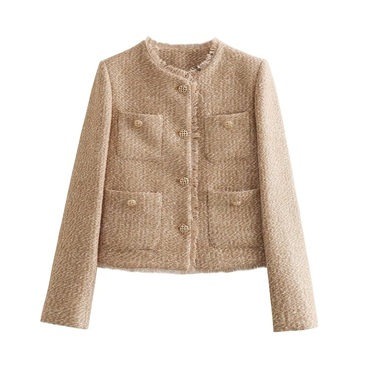 Warm Women's Khaki Winter Coat - VogeLuxe