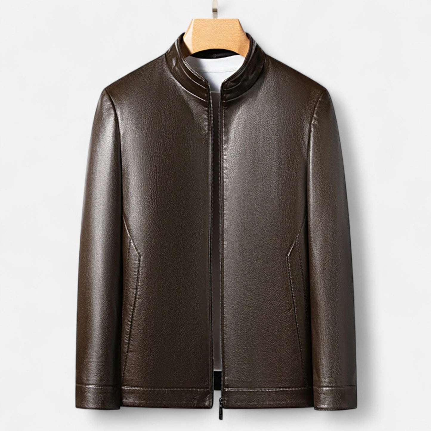 Men's Faux Leather Jacket - Classic Fall Style
