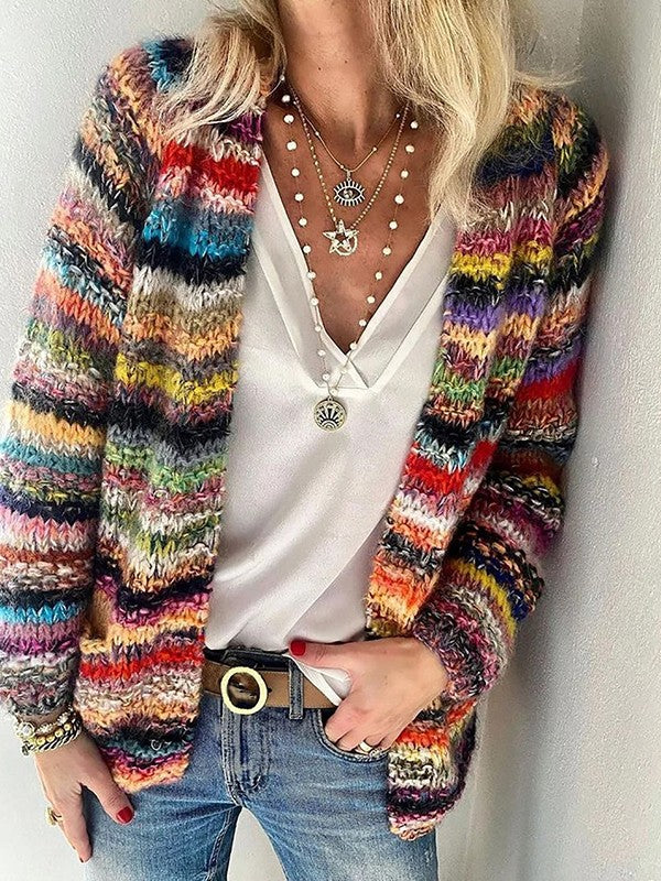 Cozy Women's Oversized Knit Open Cardigan - VogeLuxe