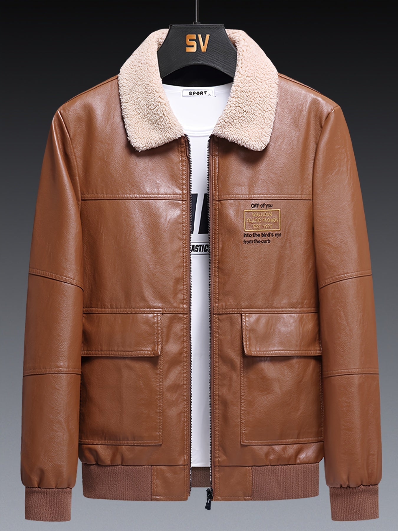 Cozy Waterproof Men's Fleece Leather Jacket
