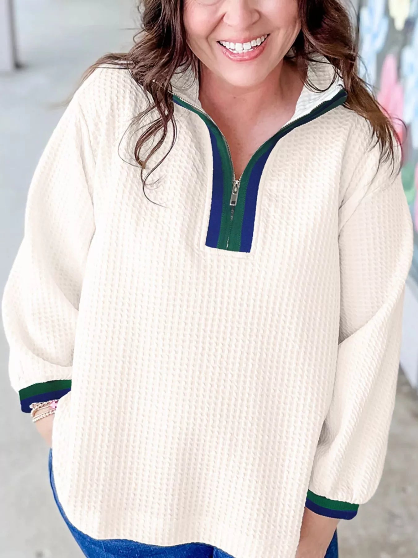 Soft Grid Fleece Half Zip Pullover - BritishElegance