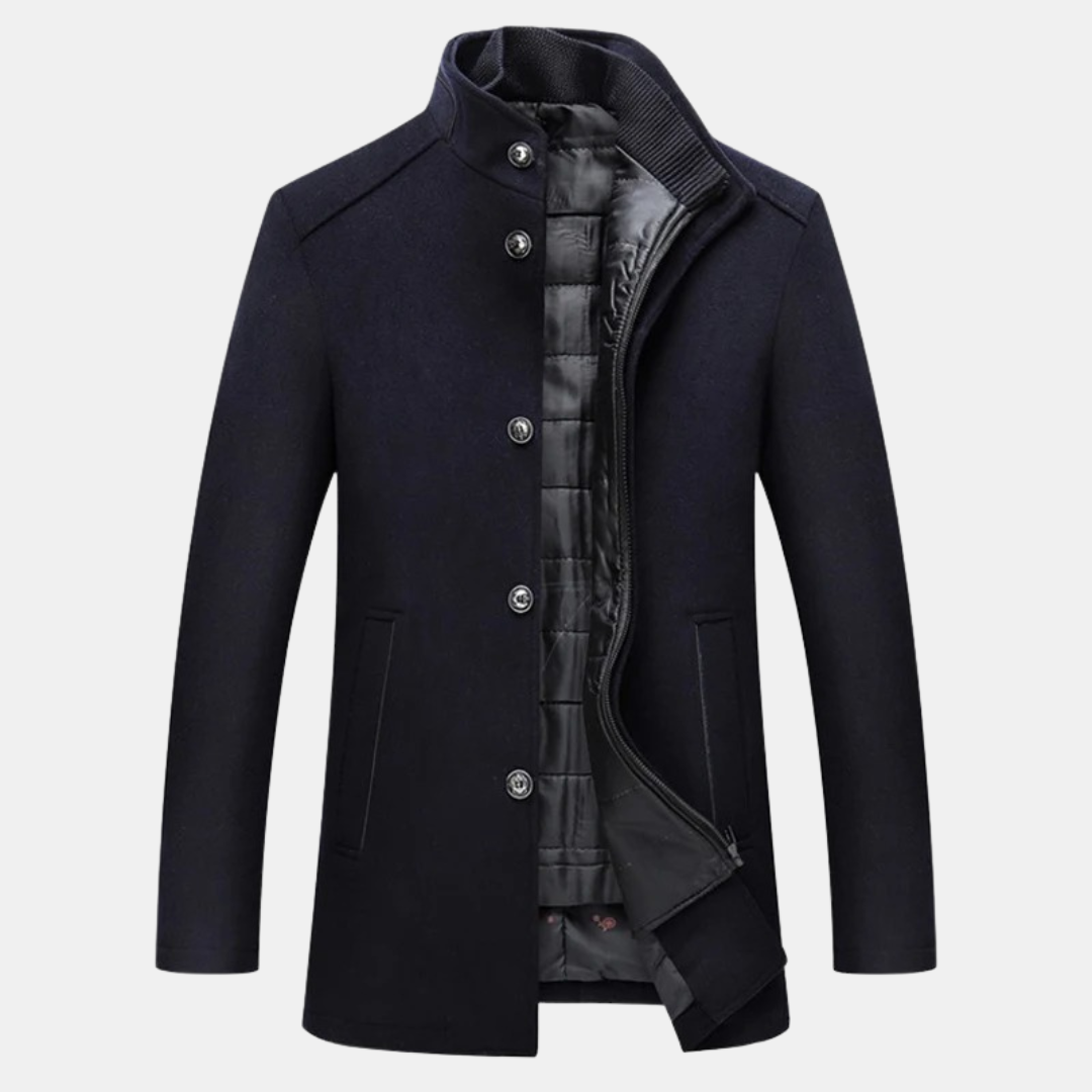 Warm Insulated Men's Parka Coat with Fleece Lining