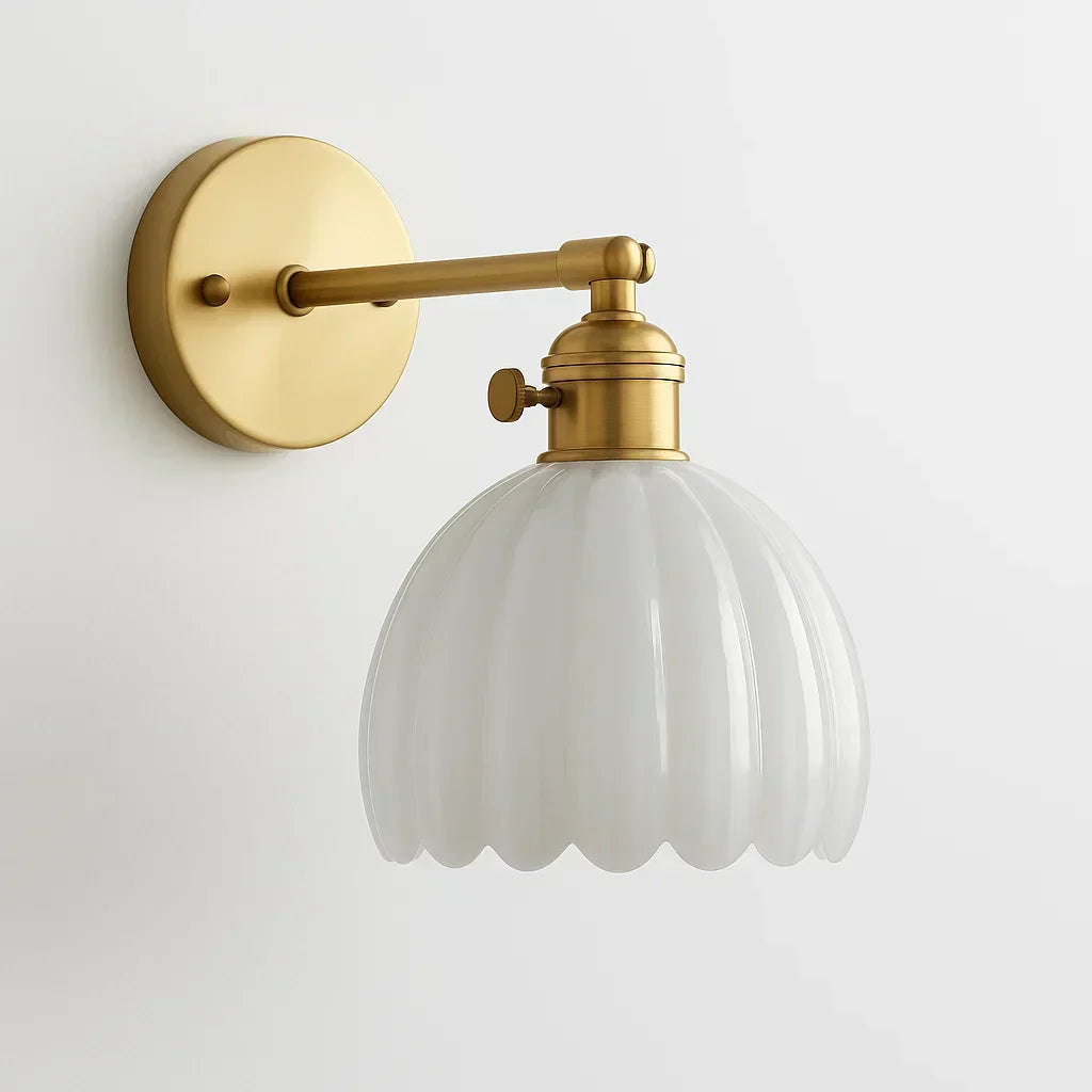 Classic Floral Glass Wall Lamp