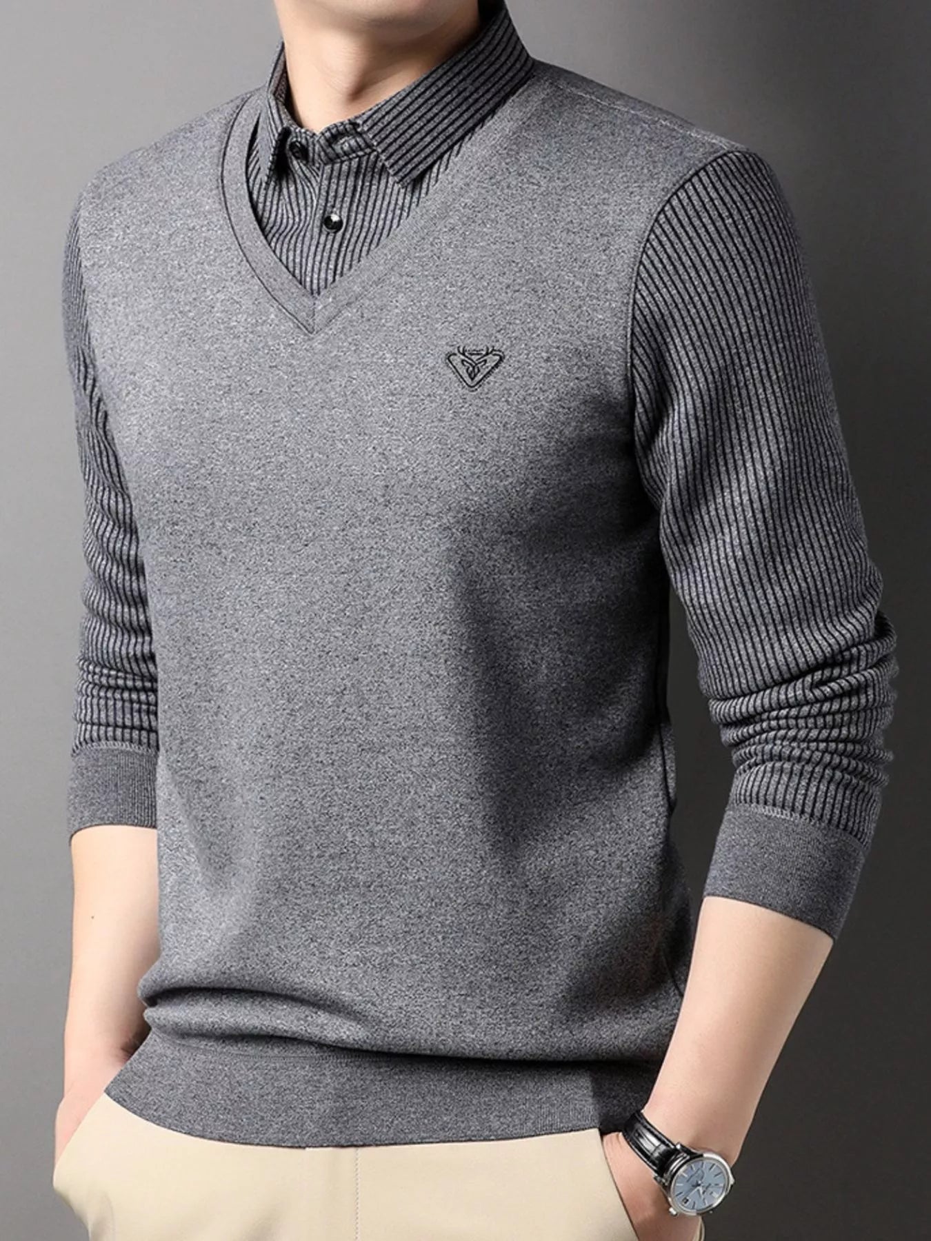 Big Size Crew Neck Casual Sweater Top