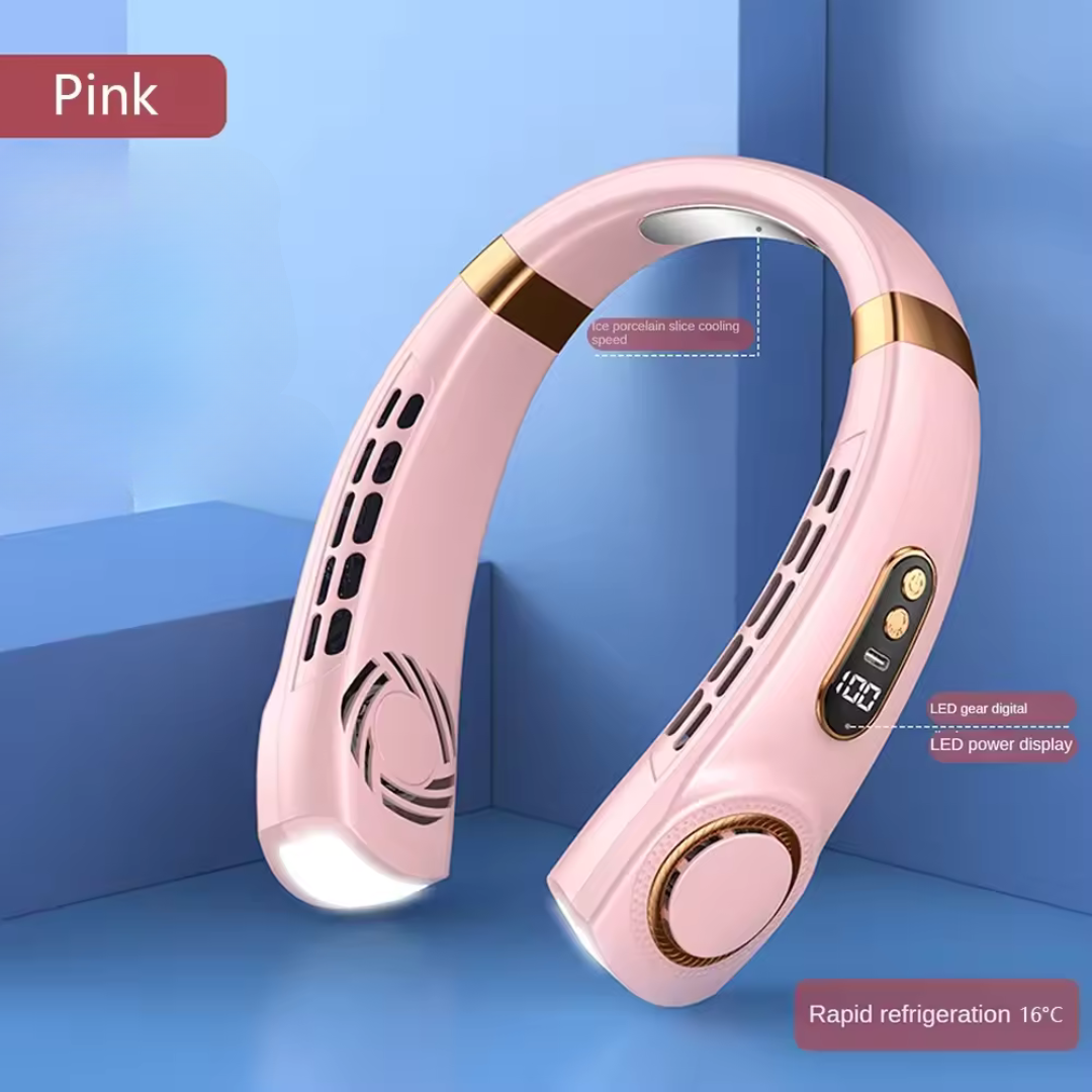 Portable Quiet Personal Neck Fan with LED Screen