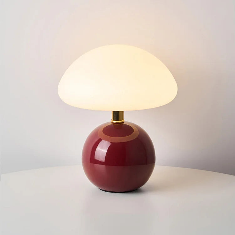 Cream Ceramic Modern Desk Lamp in Classic Bauhaus Design