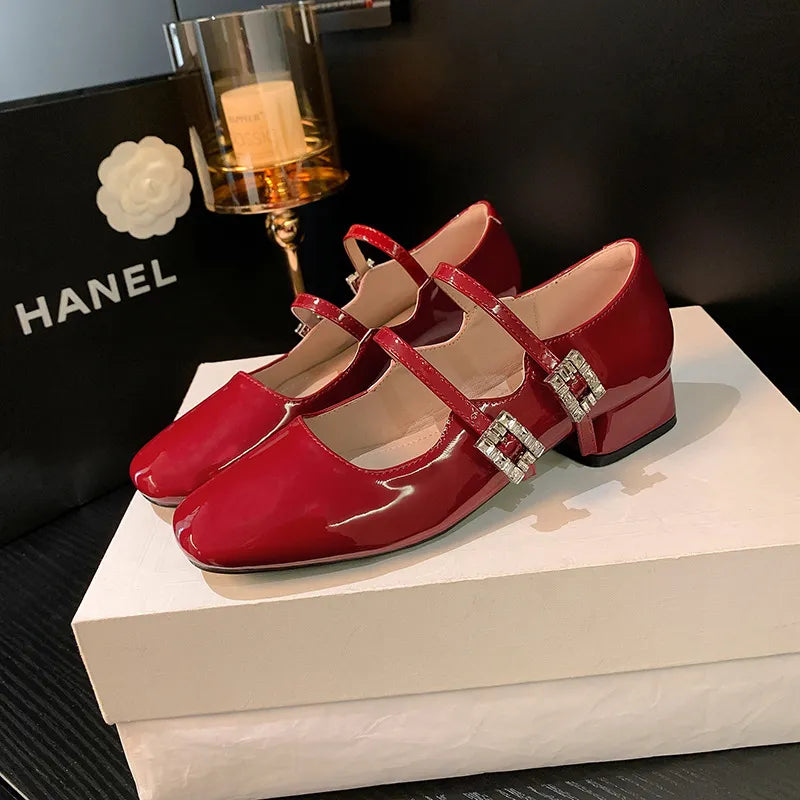 Thick Heel Classic Mary Jane Shoes - BritishElegance