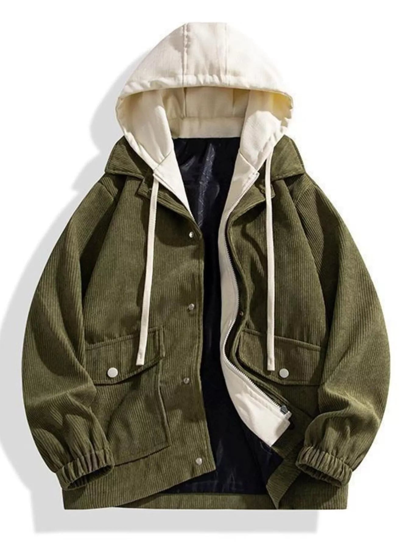 Rugged Corduroy Hoodie Coat