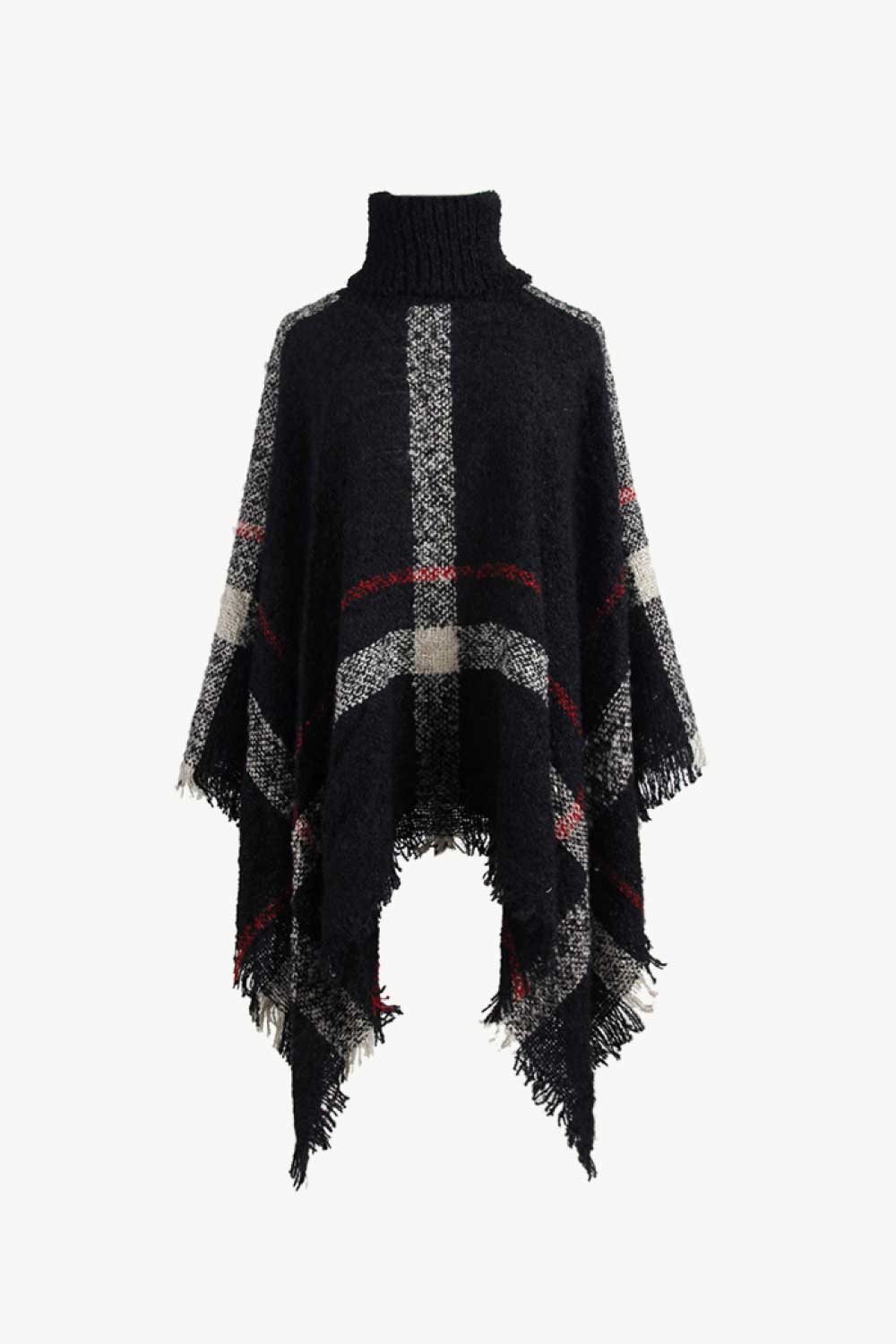 Stylish Frayed Edge Poncho Cape