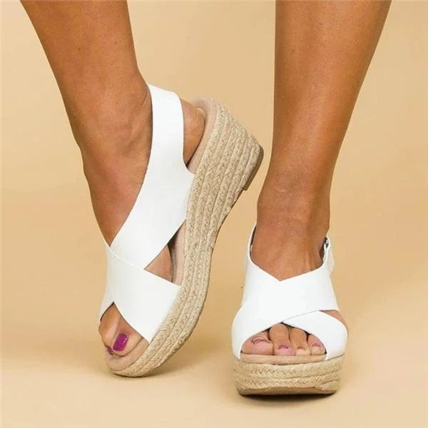 Fashionable Wedge Sandals with Ankle Straps