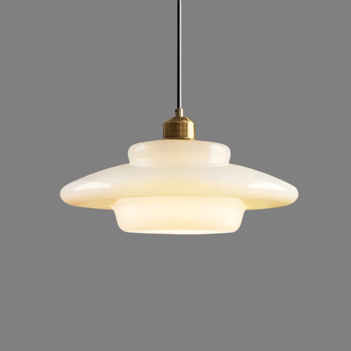 Vintage White Glass Pendant Lamp For Classic Homes