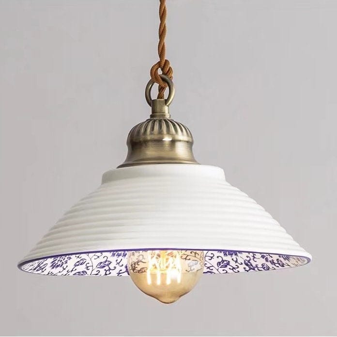 Traditional Portuguese Ceramic Pendant Lamp