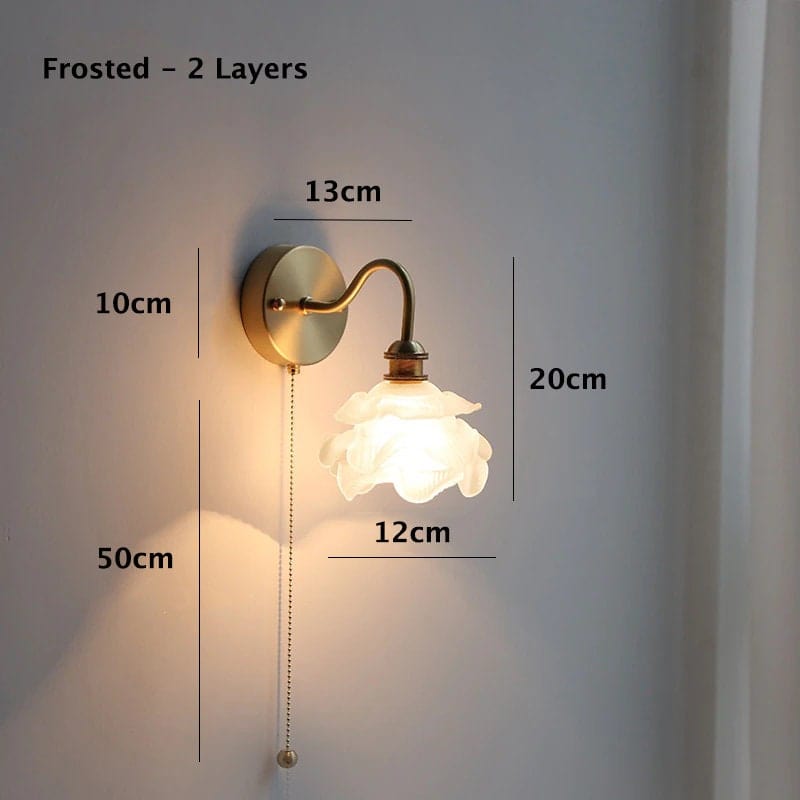 Elegant Glass Floral Wall Lamp with LED Bulb Included