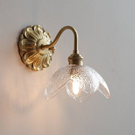 Elegant Glass Wall Lamp Brushed Brass Sconce