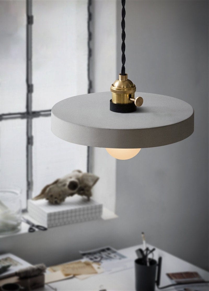 Unique Concrete Pendant Light with LED Bulb Included