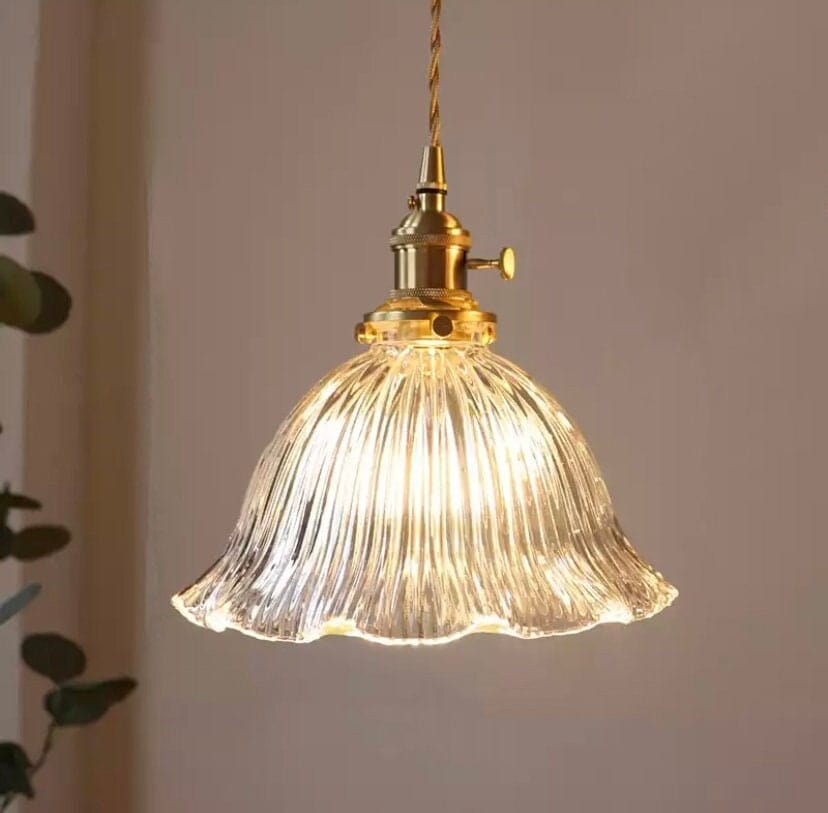 Elegant Vintage Glass Pendant Lamp with LED Light - VogeLuxe