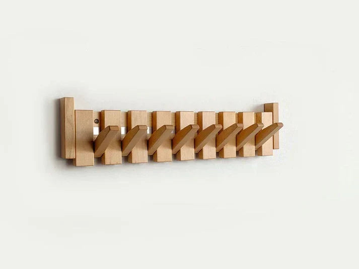 Rustic Wood Coat Rack Wall Hook For Hats And Bags