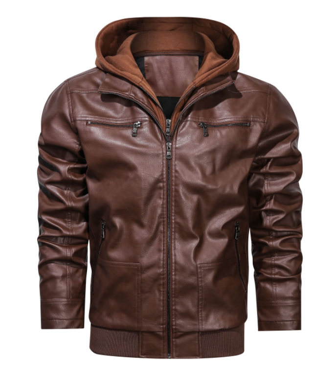 Don | Warm Hooded Leather Jacket - VogeLuxe