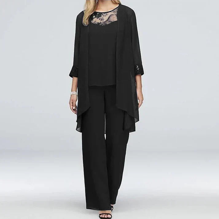 Relaxed Fit Floral Top and Wide Leg Pants Set