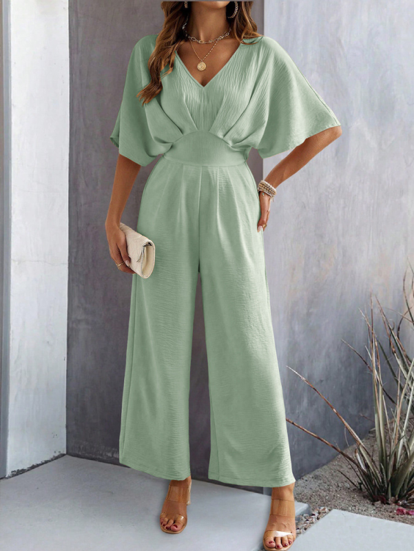 Relaxed Fit V-Neck Jumpsuit for Women