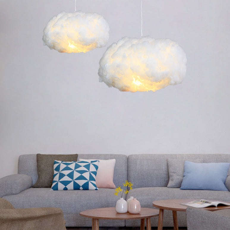 Soft White Fabric Hanging Lamp Shade - VogeLuxe