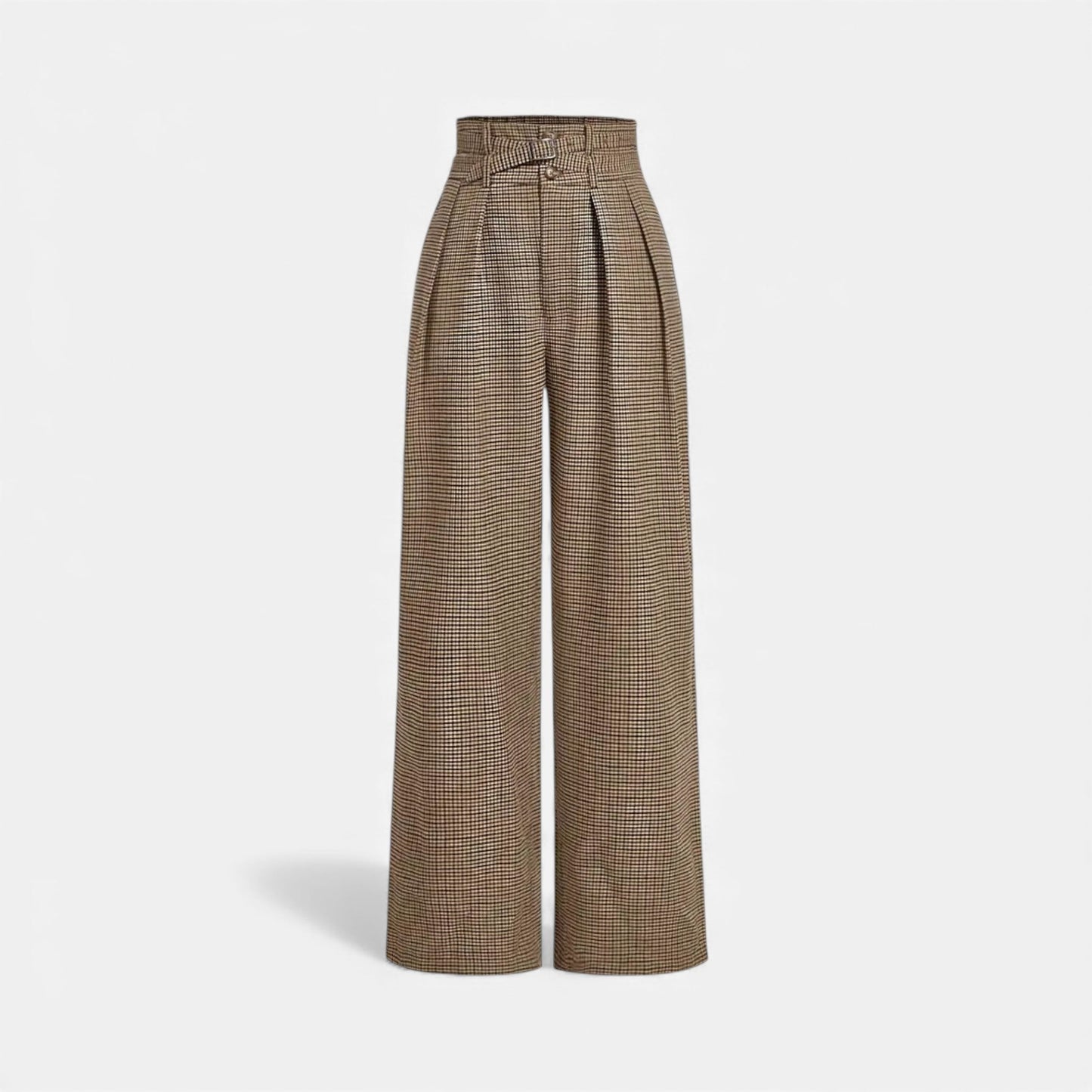 Classic Plaid High Waist Wide Leg Pants - VogeLuxe