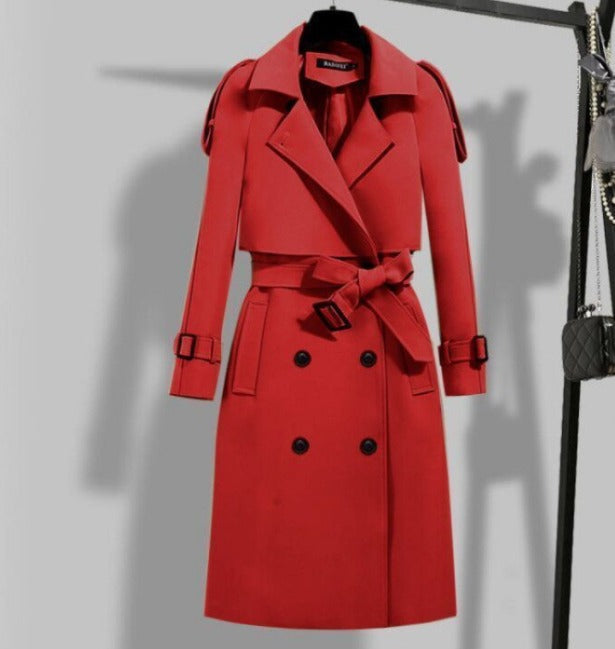 Relaxed Fit Women's Belted Trench Coat Plus Sizes