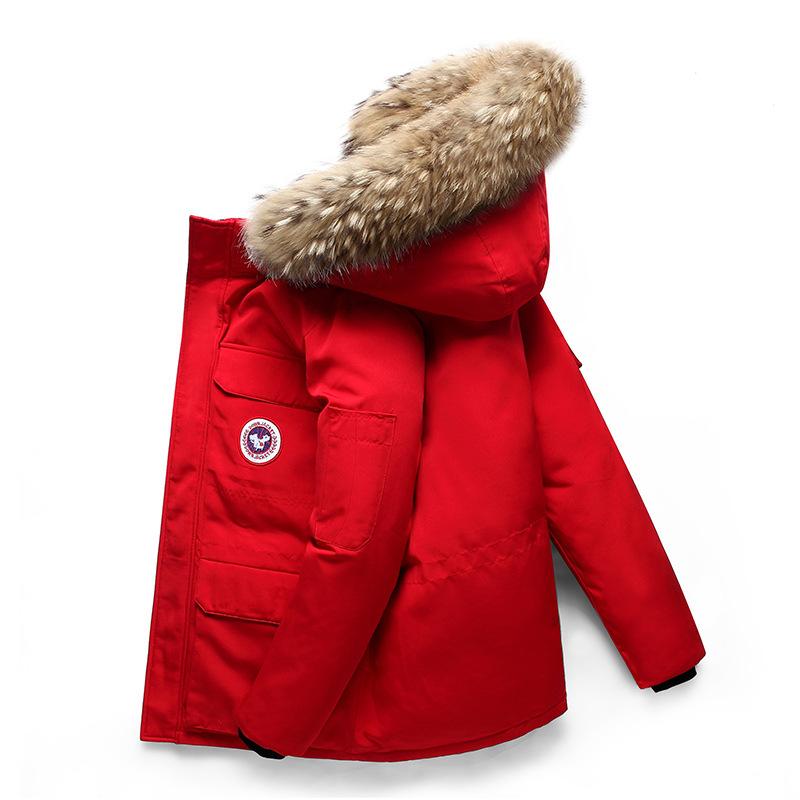 Uomo Warm Winter Parka Jacket Con Cappuccio in Fodera