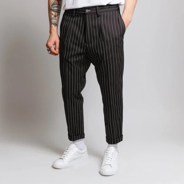 Men's Classic Stripe Smart Trousers - BritishElegance