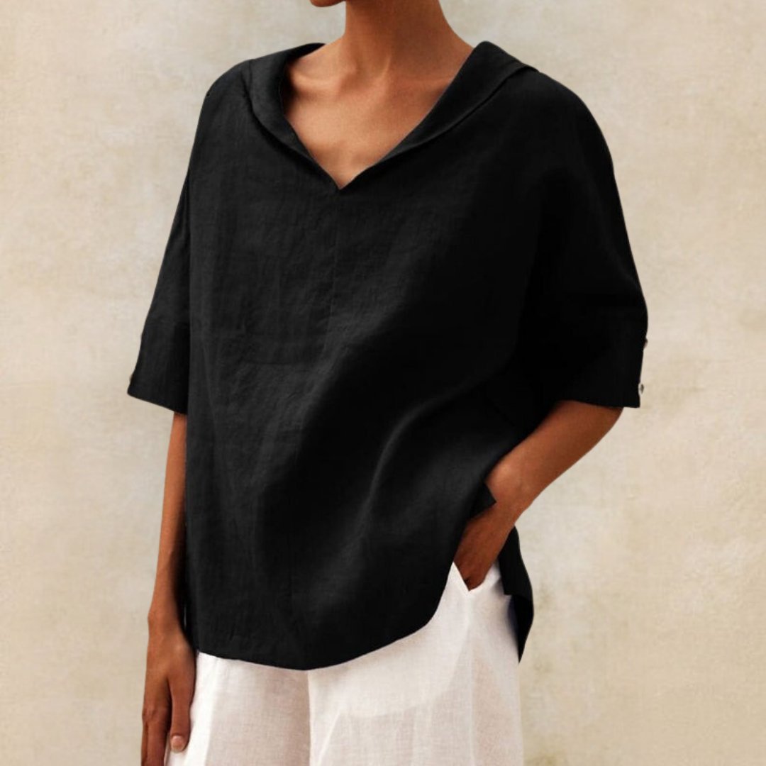 Relaxed Fit V-Neck Womens Casual Tee Shirt