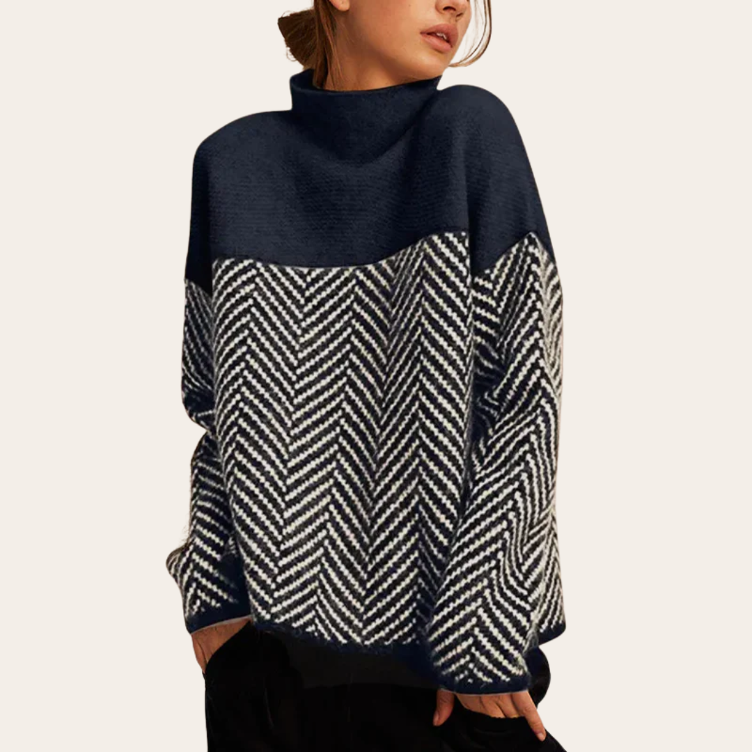VogeLuxe | Women’s Two-Tone Chevron Knit Sweater