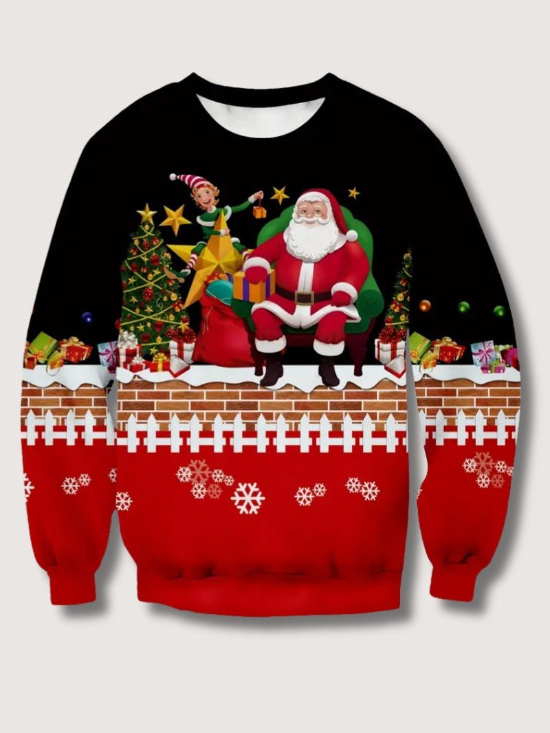 VogeLuxe | Men’s Festive Christmas Scene Knit Sweater