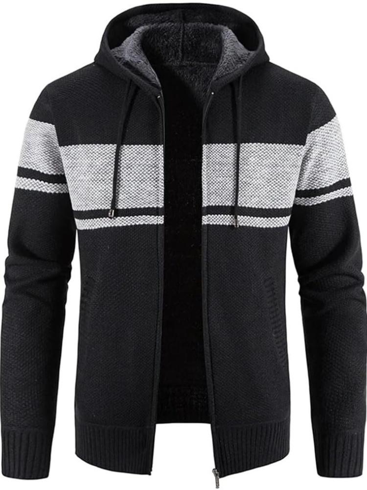 Warm Mens Hooded Sweatshirt with Fleece Lining